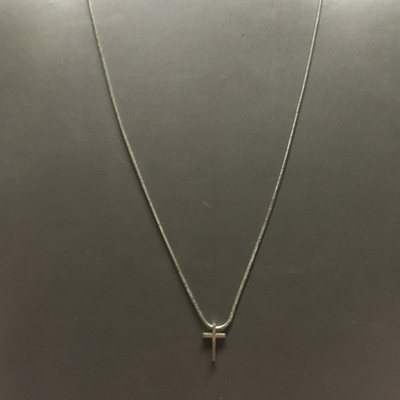 Dainty Silver Cross Necklace - Picture 3 of 4